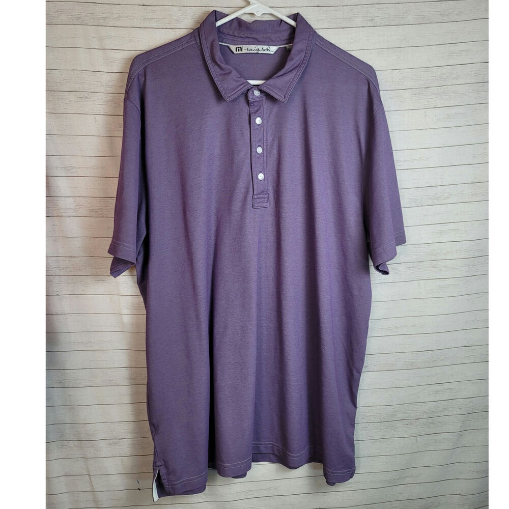 TRAVIS MATHEW WASATCH GOLF COURSE POLO IN LIGHT PURPLE, SZ XXL
